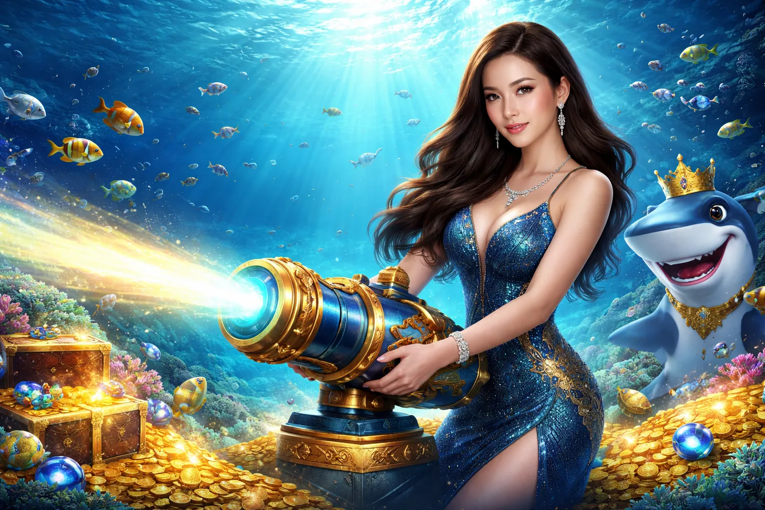 Máy đánh bạc trực tuyến với tiền vàng và biểu tượng jackpot